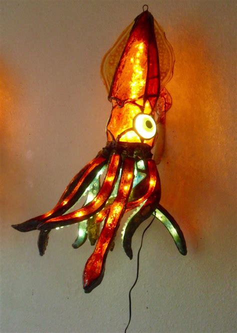 Stunning Stained Glass Jelly Fish And Squid Lamps For Home