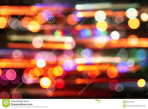 Image Of Colorful Blurred Defocused Bokeh Lights Motion And Nightlife