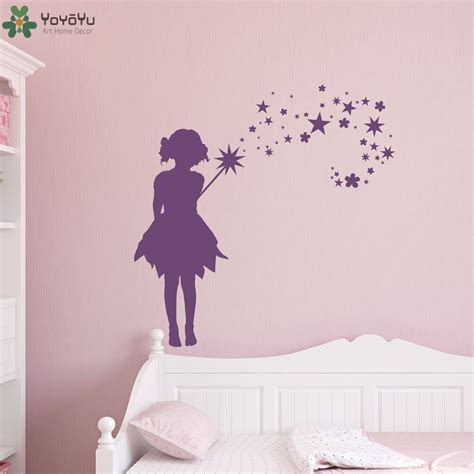 Fairy Silhouette Pattern Wall Stickers For Kids Room Magical Design