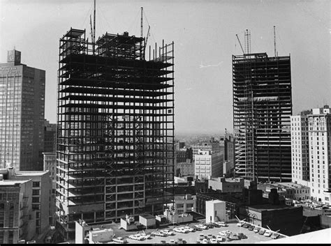 Black And White Photograph Of Buildings Under Construction