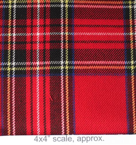 Red Stewart Plaid Tartan Fabric