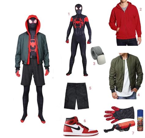 Miles Morales Black Spiderman Costume Suit Spider Verse