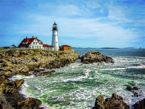 Portland Head Light Oldest Lighthouse In Maine Photograph By Bill And