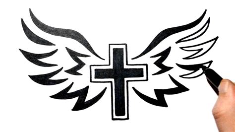 Cross With Wings Drawing At Explore Collection Of