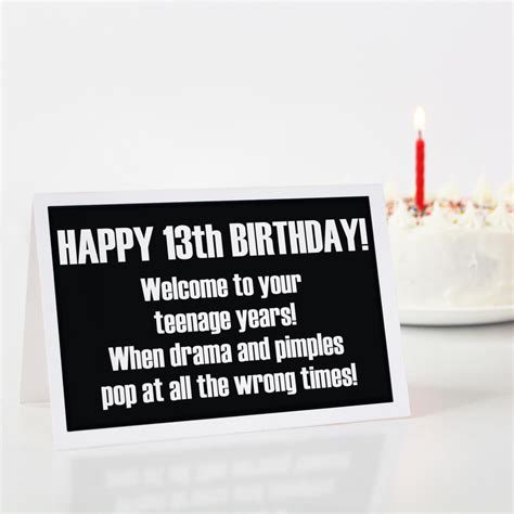 Funny Printable 13th Birthday Card Welcome To Your Teenage Etsy