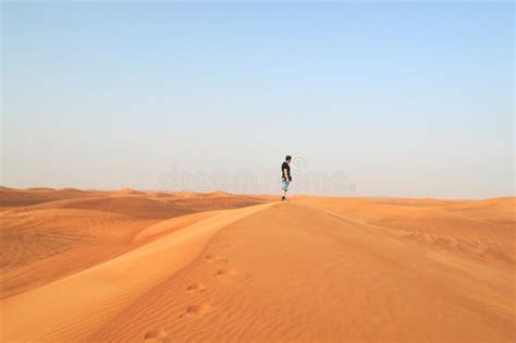 Guy In The Setting Sun In The Desert Stock Photo Image Of Beautiful