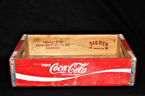 Vintage 1980 Coca Cola Wood Crate Cincinnati Ohio