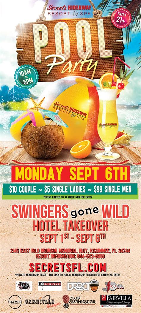 Monday Pool Party 10am 5pm Swingers Gone Wild