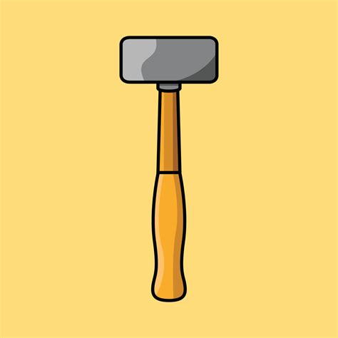 Sledge Hammer Cartoon Vector Icon Illustration 3435260 Vector Art At
