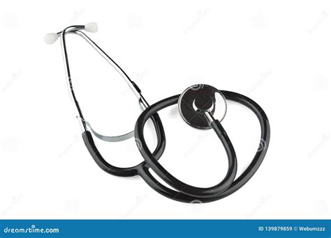 Close Up Photo Of Stethoscope Isolated On White Background Stock