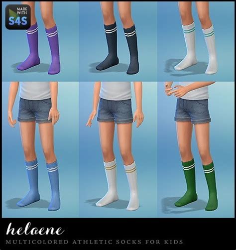 12 Pairs Of Multicolored Athletic Socks Sims 4 Tights