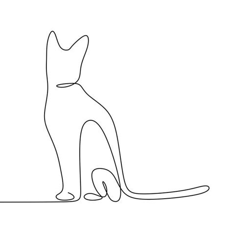 Continuous Line Drawing Of Minimalist Cat Animals One Template