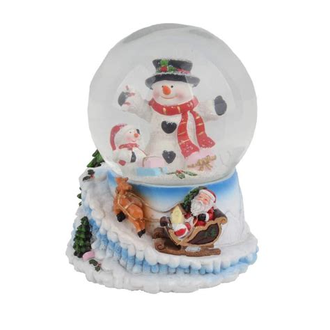 Elegantoss 100 Mm Musical Christmas Snowman Water Globe With Music In