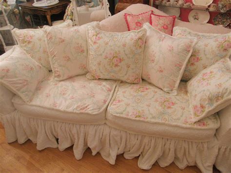 Shabby Chic Sofa Shabby Chic Couch Sofa Cottage White Pink Antique