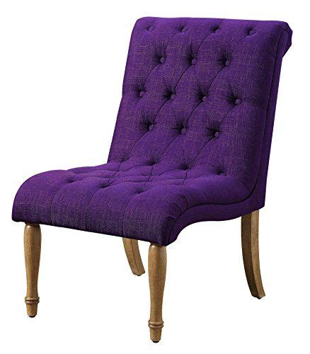 Steel legs are seamless tubular steel with polished chrome plating, polished 18k gold plating or black paint. Armless Accent Chair Purple Linen Eco Friendly Fabric ...