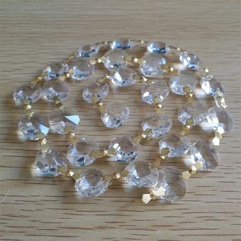 300m Lot Crystal Glass Chains With Butterfly Connectors 14mm Octagon