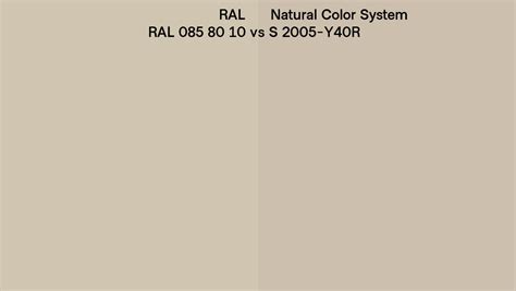 RAL RAL 085 80 10 Vs Natural Color System S 2005 Y40R Side By Side