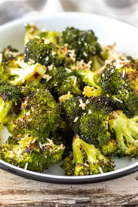 garlic roasted broccoli with lemon and parmesan the hungry bluebird