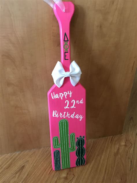22nd Dphie Cactus Birthday Paddle Kappa Delta Sorority Delta Phi
