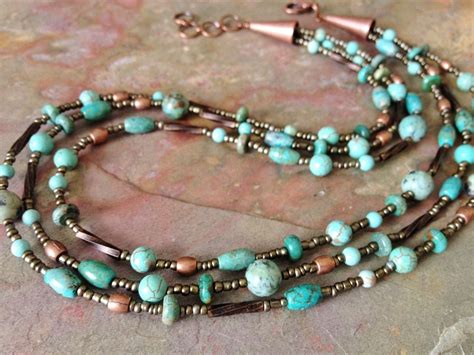 Turquoise Multi Strand Necklace By Lammergeier On Etsy Very Cool
