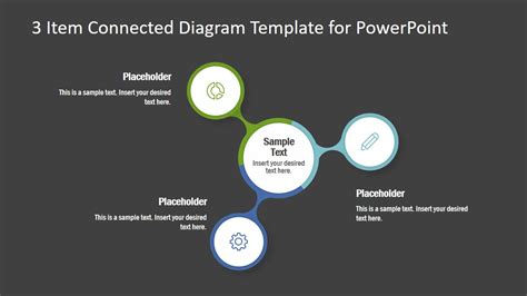 3 Item Connected Diagram Template For Powerpoint Slidemodel