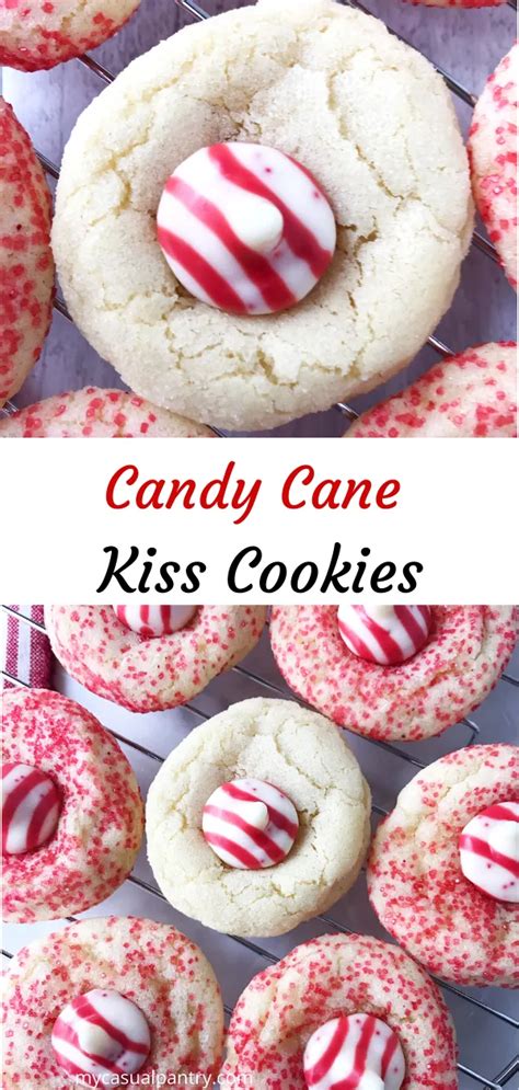 Cookies, dessert, valentine's day ideas and recipes tagged with: Candy Cane Kiss Cookies - a soft sugar cookie infused with ...