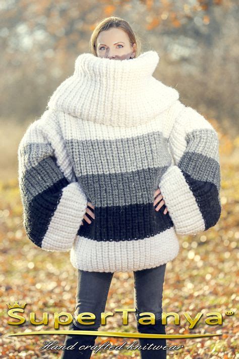 Huge Oversized Striped Wool Sweater Supertanya In 2020 Wool Sweaters