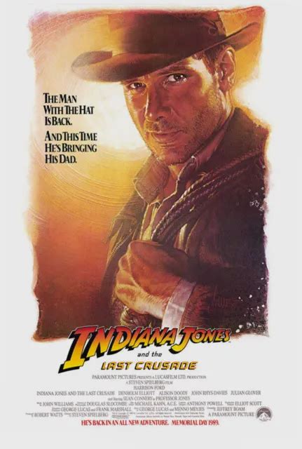 Indiana Jones And The Last Crusade Movie Poster Sided Original Advance X Picclick