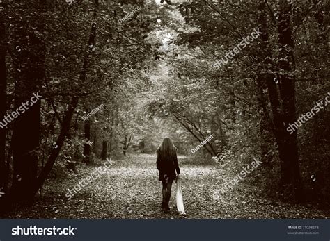 Solitude Concept Lonely Sad Woman Woods Stock Photo 71038273 Shutterstock