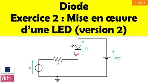 Diode Exercice Mise En Uvre D Une Led Youtube