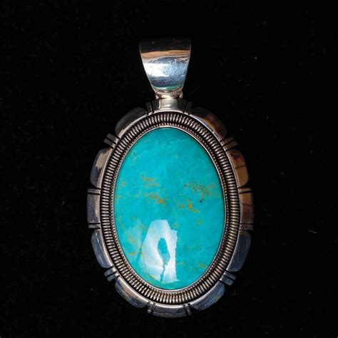 Oval Turquoise Pendant Southwest Indian Foundation 6438