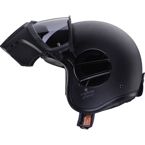 Caberg Ghost Matt Black Open Face Motorcycle Helmet And Visor Open Face