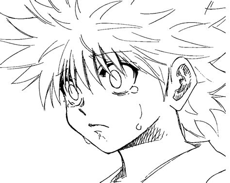 Killua Is Crying Coloring Page Free Printable Coloring Pages