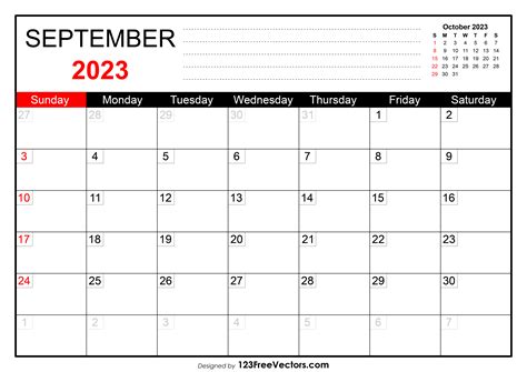 Sept 2023 Printable Calendar Mobila Bucatarie 2023