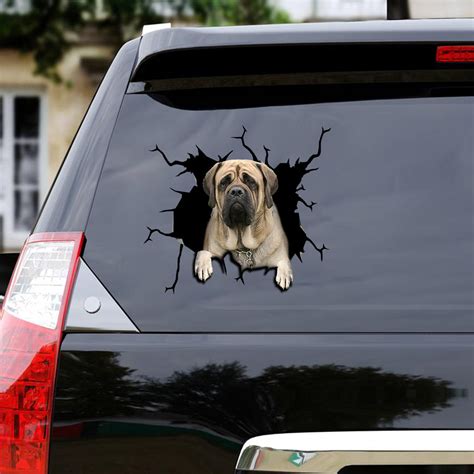 Mastiff Dog Sticker Car Window Funny Dog Car Decal Broken Etsy