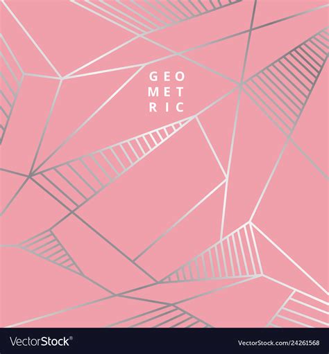 Abstract Silver Line Geometric On Pink Background Vector Image