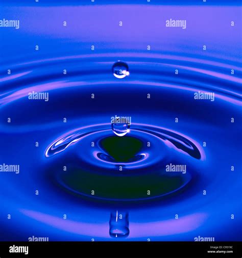 The Close Up Water Drop Wave Stock Photo Alamy
