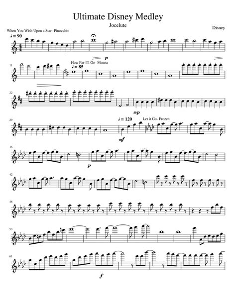 Each piece is labeled by difficulty level from easy through advanced. this is a great site if you're a beginning flutist and you want to play the pop songs you already know and enjoy. Ultimate Disney Medley Flute sheet music for Flute ...