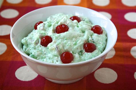 I did a google search for a name based upon ingredients and found this link. The Merry Gourmet mom's green jello salad | the merry gourmet