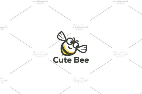 Cute Bee Logo Template ~ Logo Templates ~ Creative Market