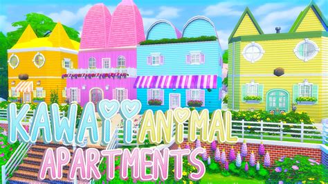 Sims 4kawaii Animal Apartments Speed Build Cc Youtube