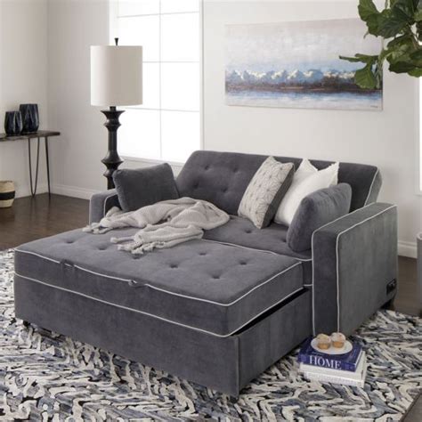 Carlton Queen Pullout Sleeper Sofa In Grey Jeromes Furniture Queen Size Sleeper Sofa Pull