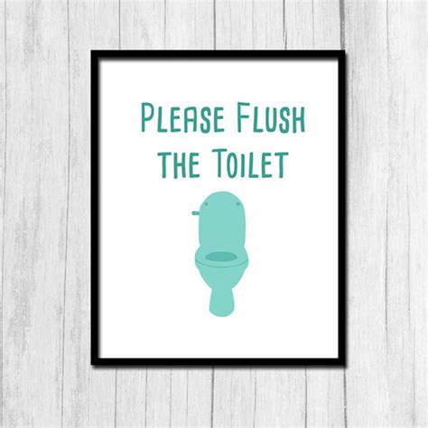 Polite Bathroom Sign Please Flush The Toilet Sign Digital Download