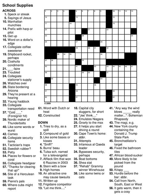 Daily easy, quick and cryptic crosswords puzzles. Printable Easy Crossword Puzzles With Answers | Printable ...