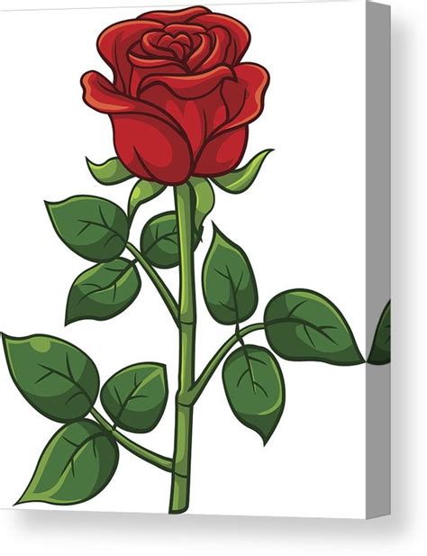 Red Rose Cartoon Style Canvas Print Canvas Art By Taw4