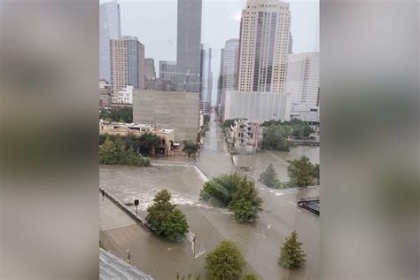 Shocking Phot Shows Floods Surging Through Downtown Houston