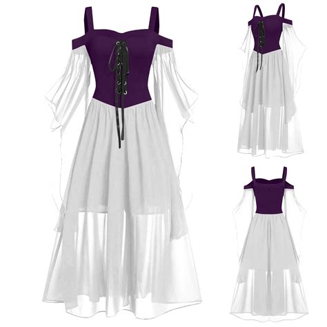 APEXFWDT Women S Off Shoulder Gothic Dress Plus Size Mesh Butterfly