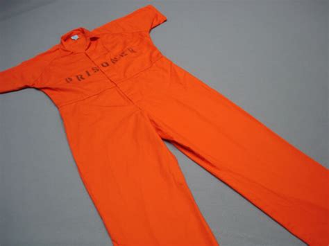 Inmate Jail Prisoner Convict Costume Prison Orange Jumpsuit 2xl Ebay
