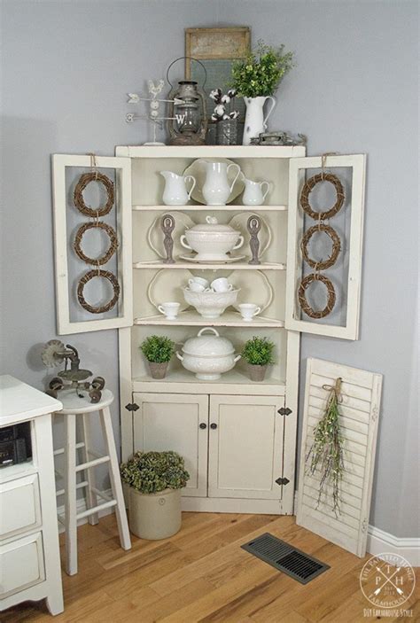 A smaller hutch may still provide enough storage in your kitchen and can be easily moved to a different room whenever desired. Farmhouse Early Spring Decor Ideas