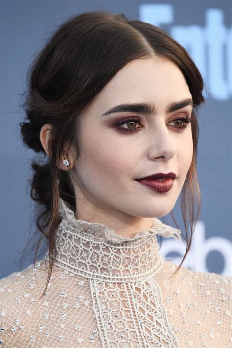 Lily Collins Makeup And Hair At 2017 Critics Choice Awards Popsugar